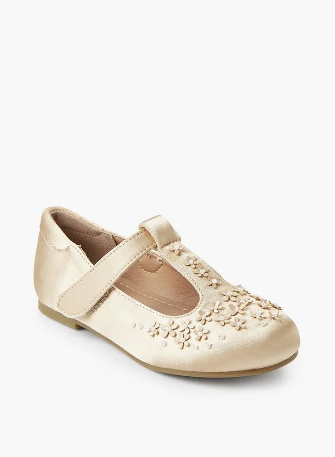 جونيورز Girls Floral Embellished Mary Jane Shoes